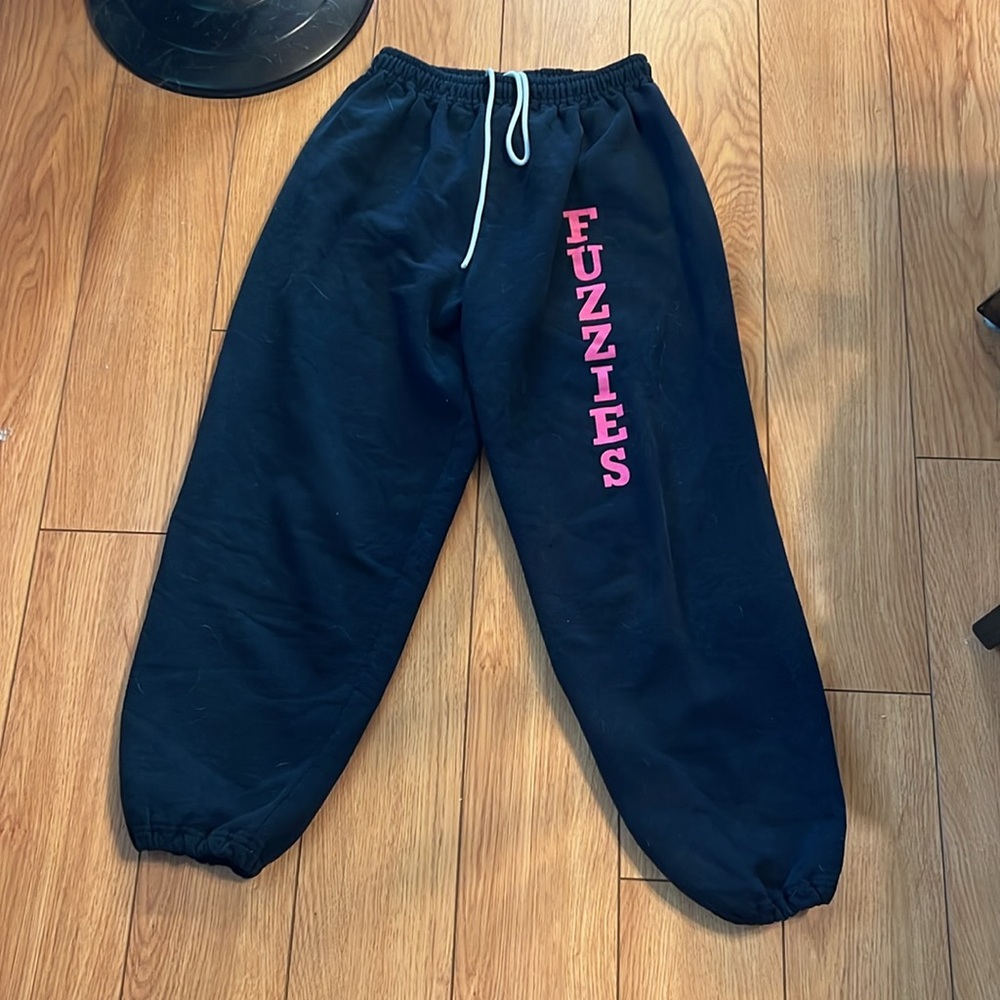 AXID Fuzzies Black Joggers with Pink Lettering